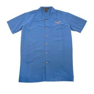 NWT Corvette Button Up Camp Shirt size L C6  logo Authentic GM merchandise
